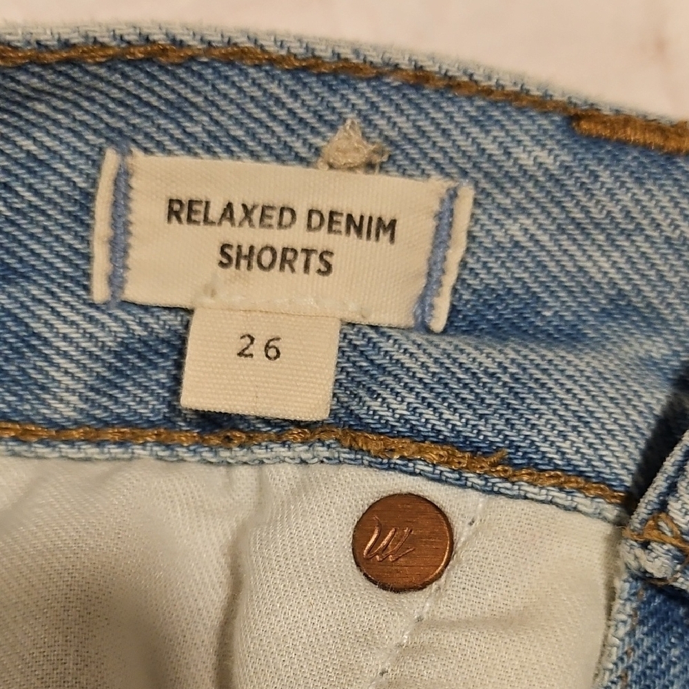Madewell Relaxed Denim Shorts- 4 Button Fly- Distressed- Size 26 - Picture 7 of 8
